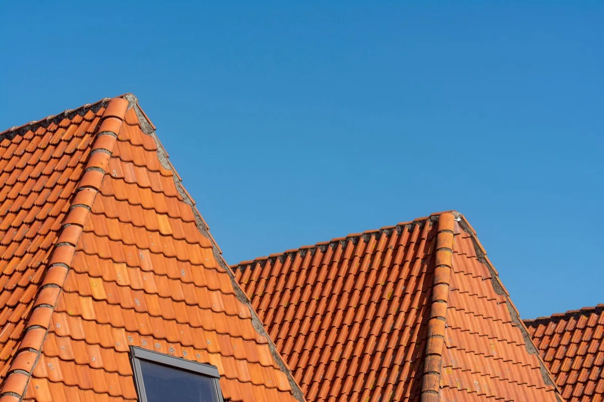 Clay barrel tile rooflines on homes in Appleton, WI